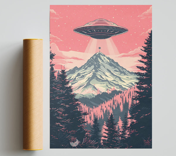 Pink Skies Over Mountaintop Giclee Print