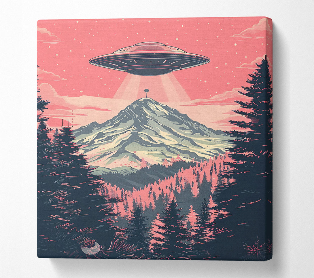  A Canvas Print of Pink Skies Over Mountaintop Canvas Wall Art