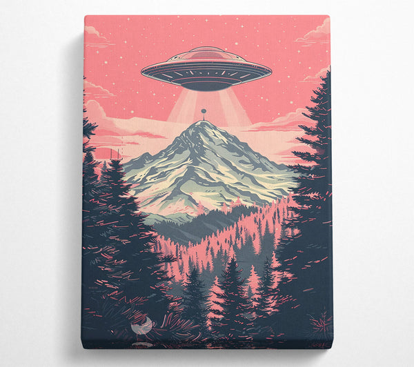  A Canvas Print of Pink Skies Over Mountaintop Canvas Wall Art