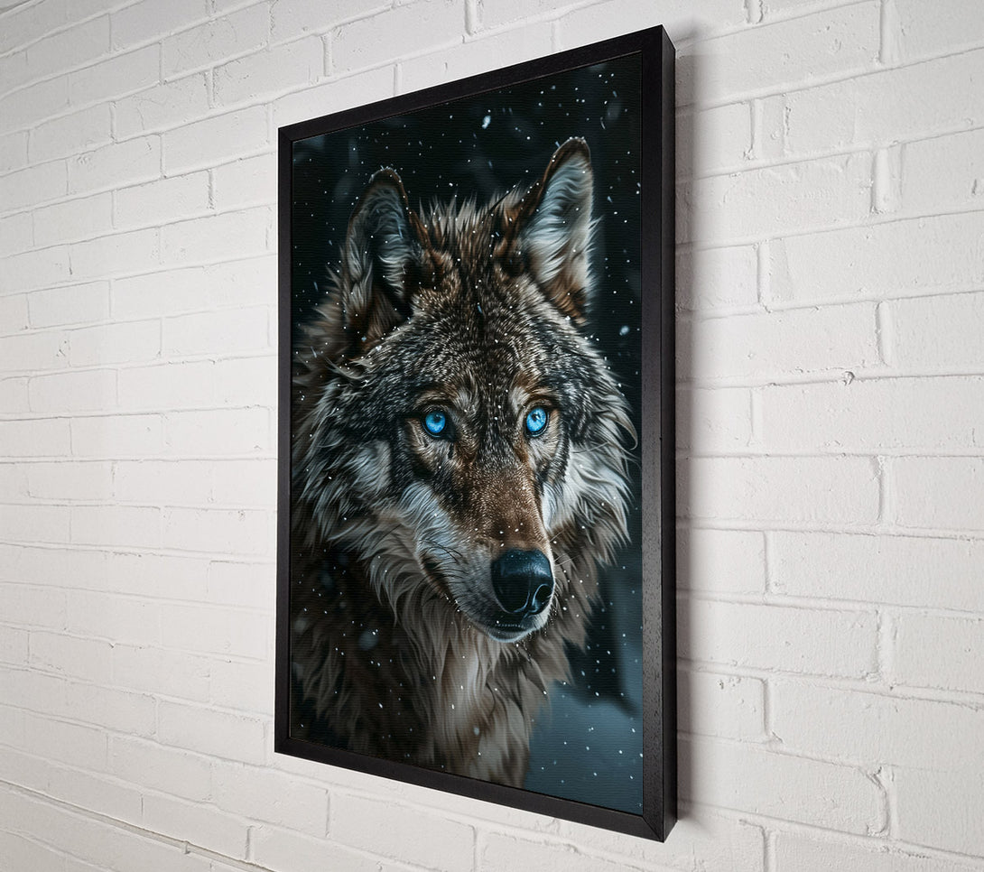  A Canvas Print of Blue Eyes In The Snow Canvas Wall Art