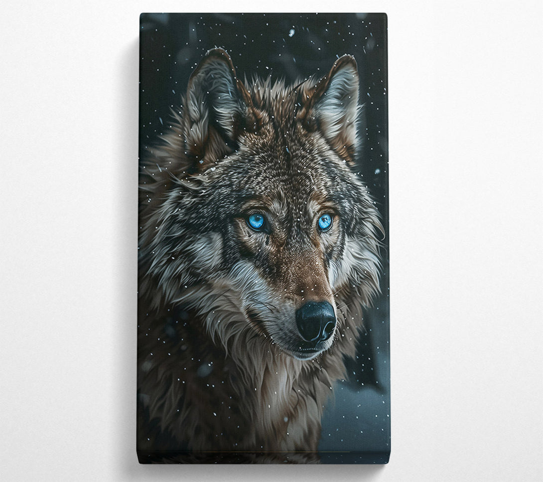  A Canvas Print of Blue Eyes In The Snow Canvas Wall Art