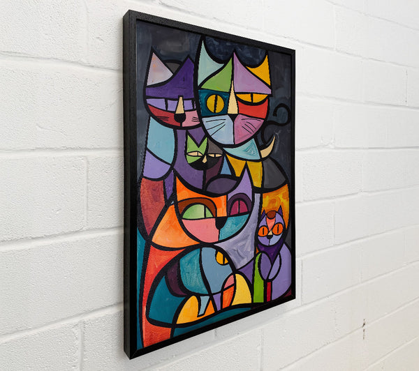 Orange & Purple Feline Friends