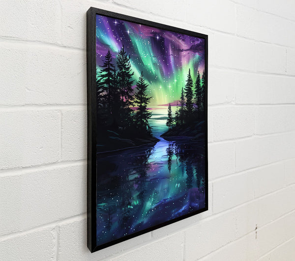 Purple Northern Lights Reflection