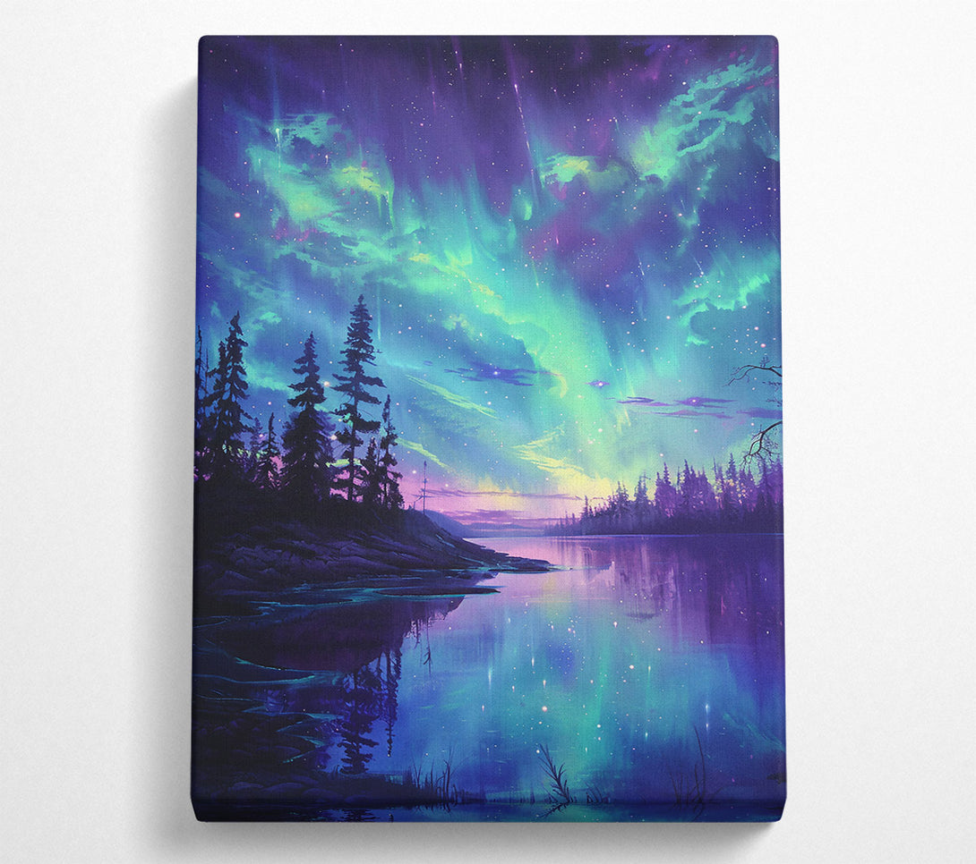  A Canvas Print of Emerald Night Sky Canvas Art