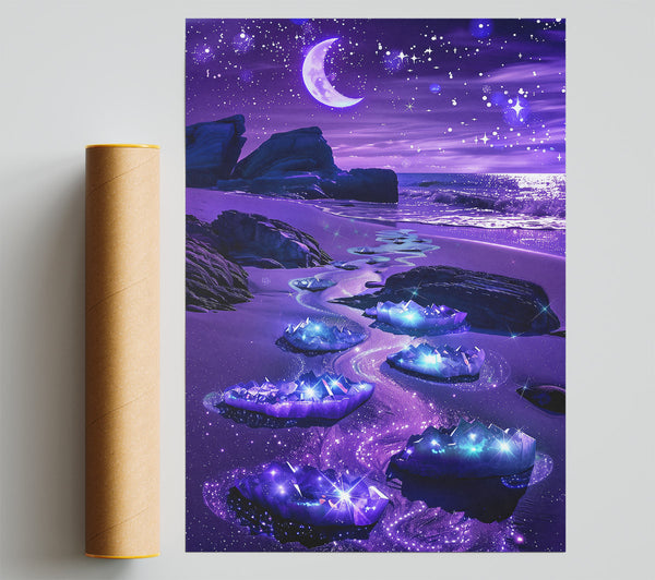 Purple Crystal Shore Giclee Print