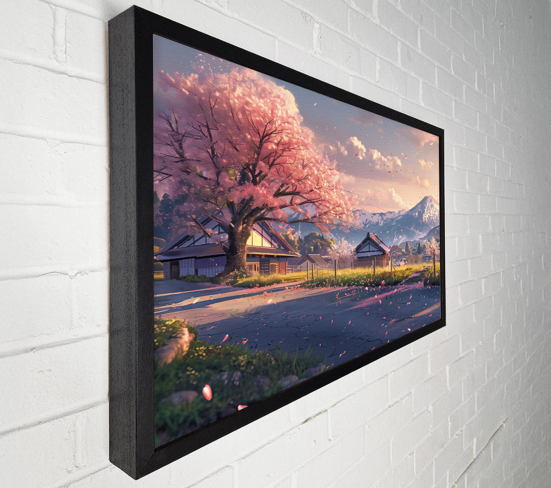  A Canvas Print of Pink Sakura Sunset Canvas Wall Art
