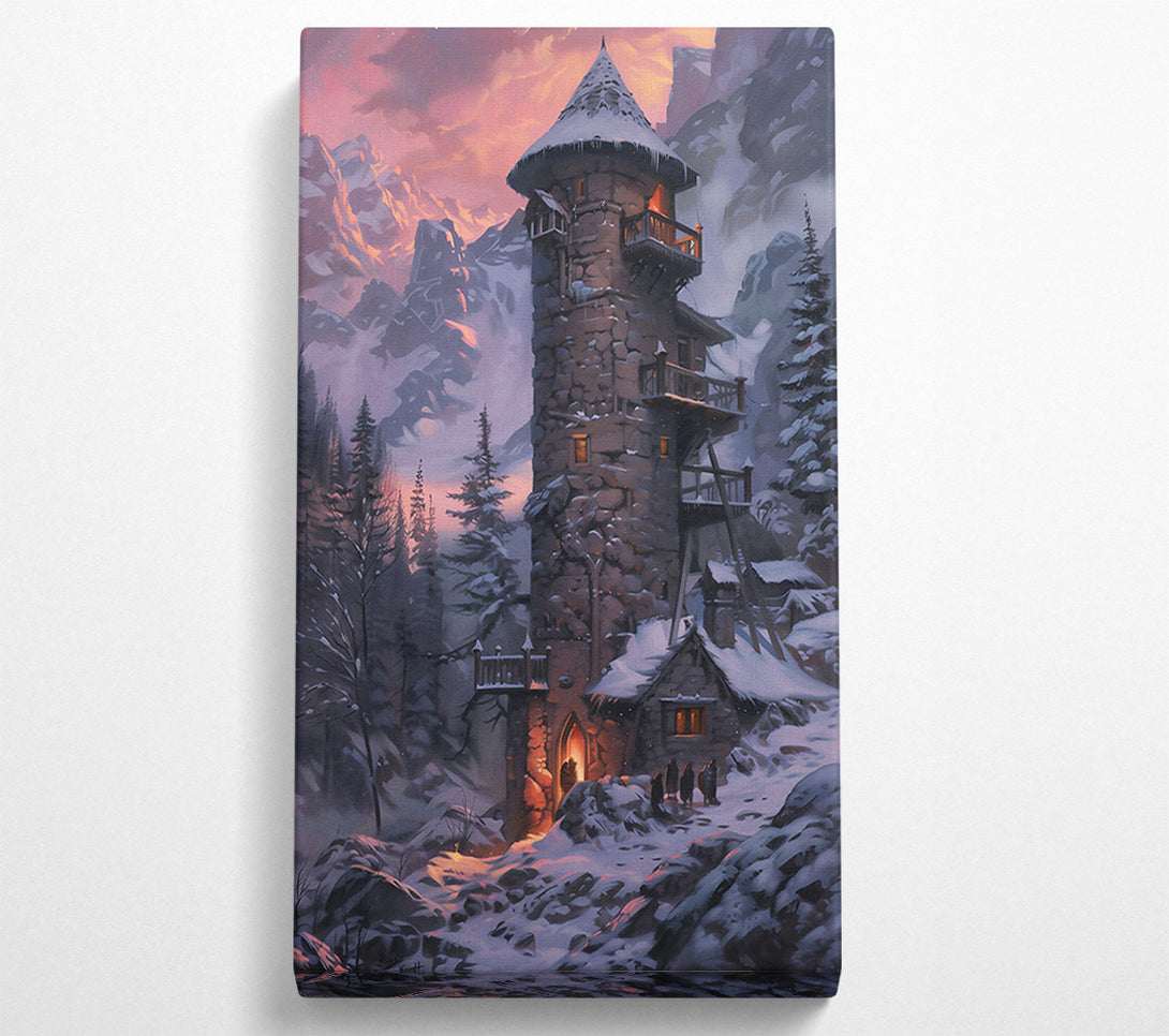  A Canvas Print of Crimson Mountain Watchtower Canvas Art