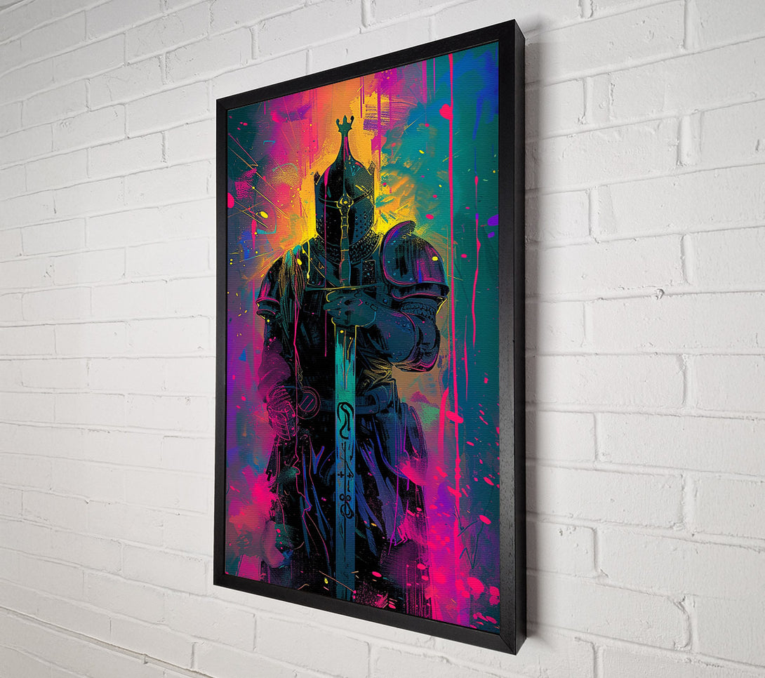  A Canvas Print of Knight Paint Splash Canvas Wall Art