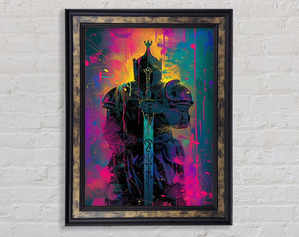 Knight Paint Splash Framed Print