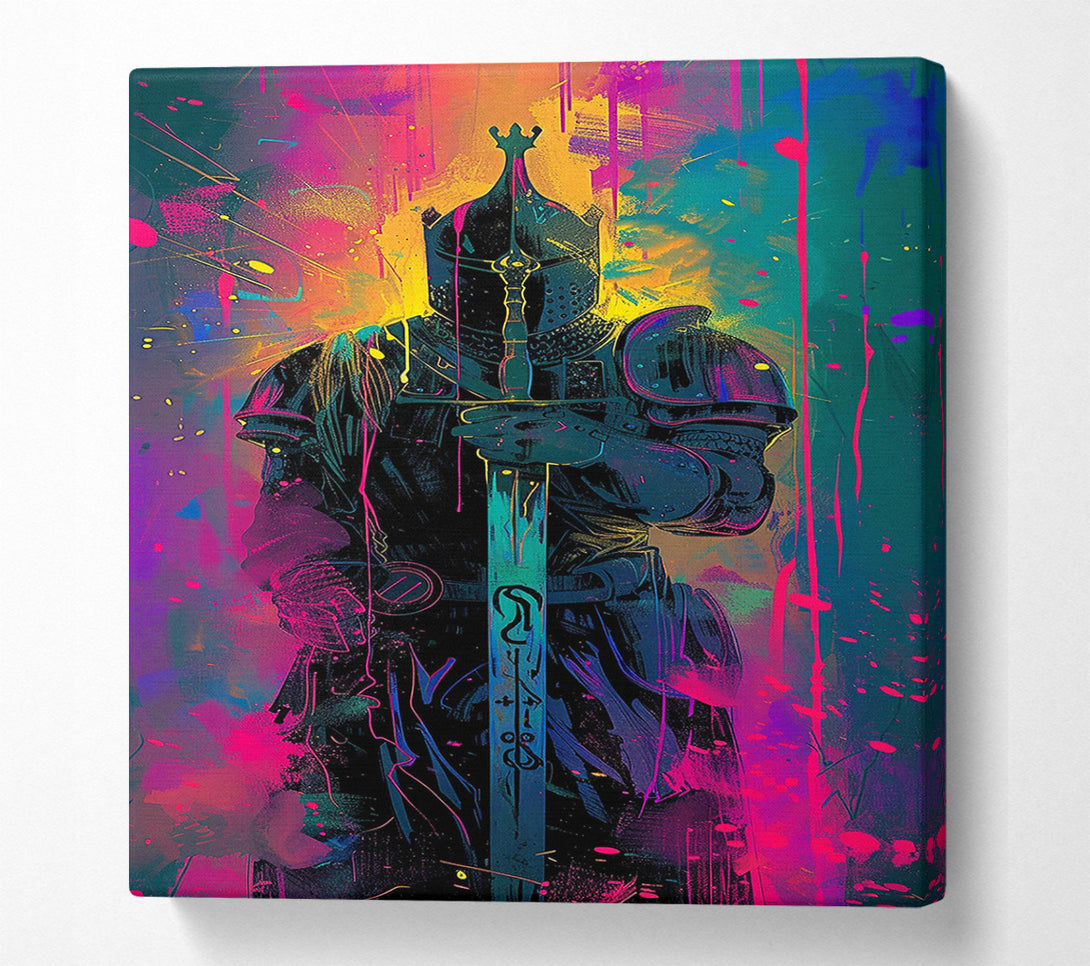  A Canvas Print of Knight Paint Splash Canvas Wall Art