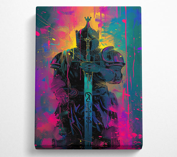  A Canvas Print of Knight Paint Splash Canvas Wall Art