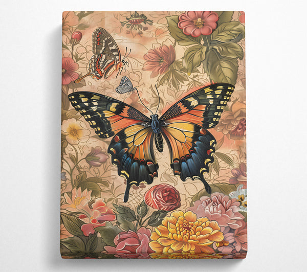 A Canvas Print of Orange Butterfly Bloom Canvas Wall Art