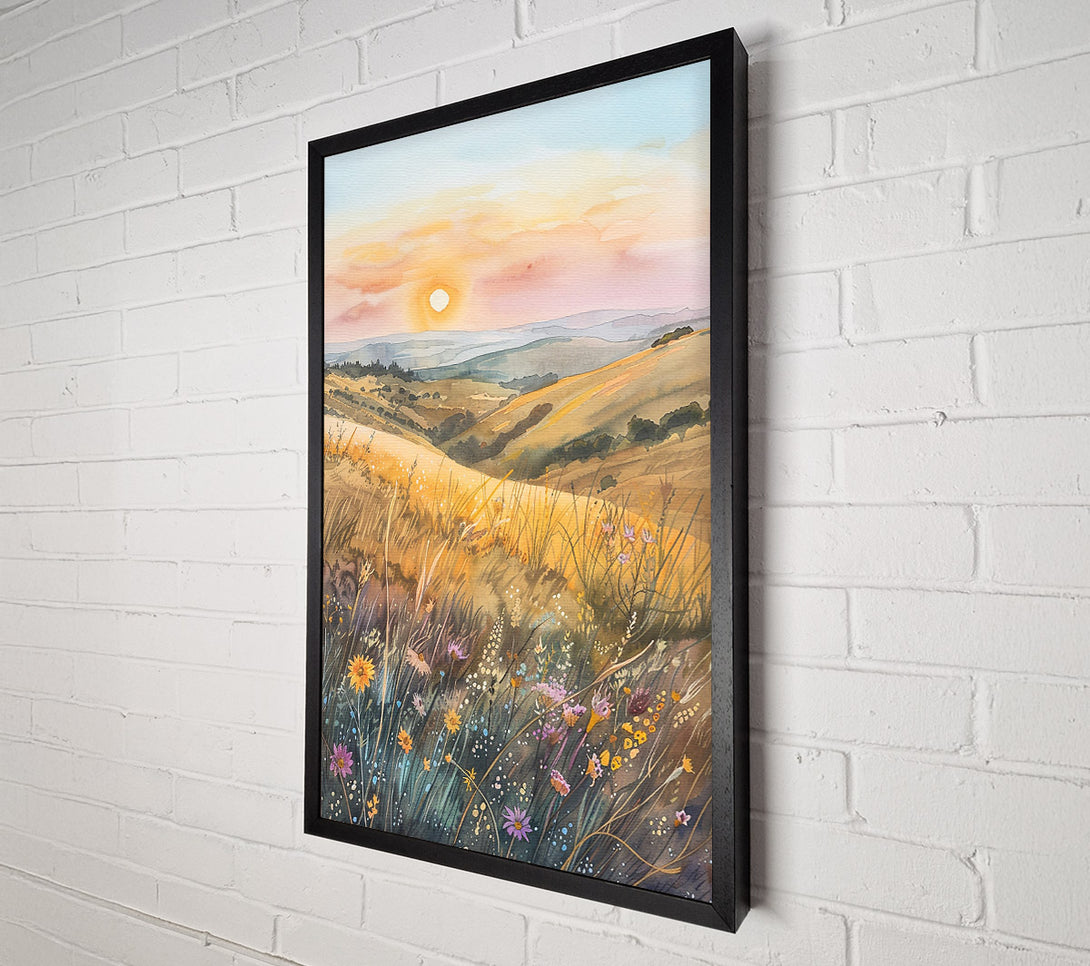  A Canvas Print of Golden Sunset Fields Canvas Print