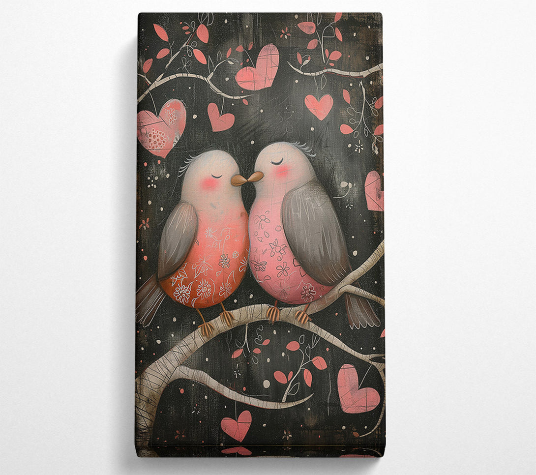  A Canvas Print of Pink Birds In Love Canvas Art