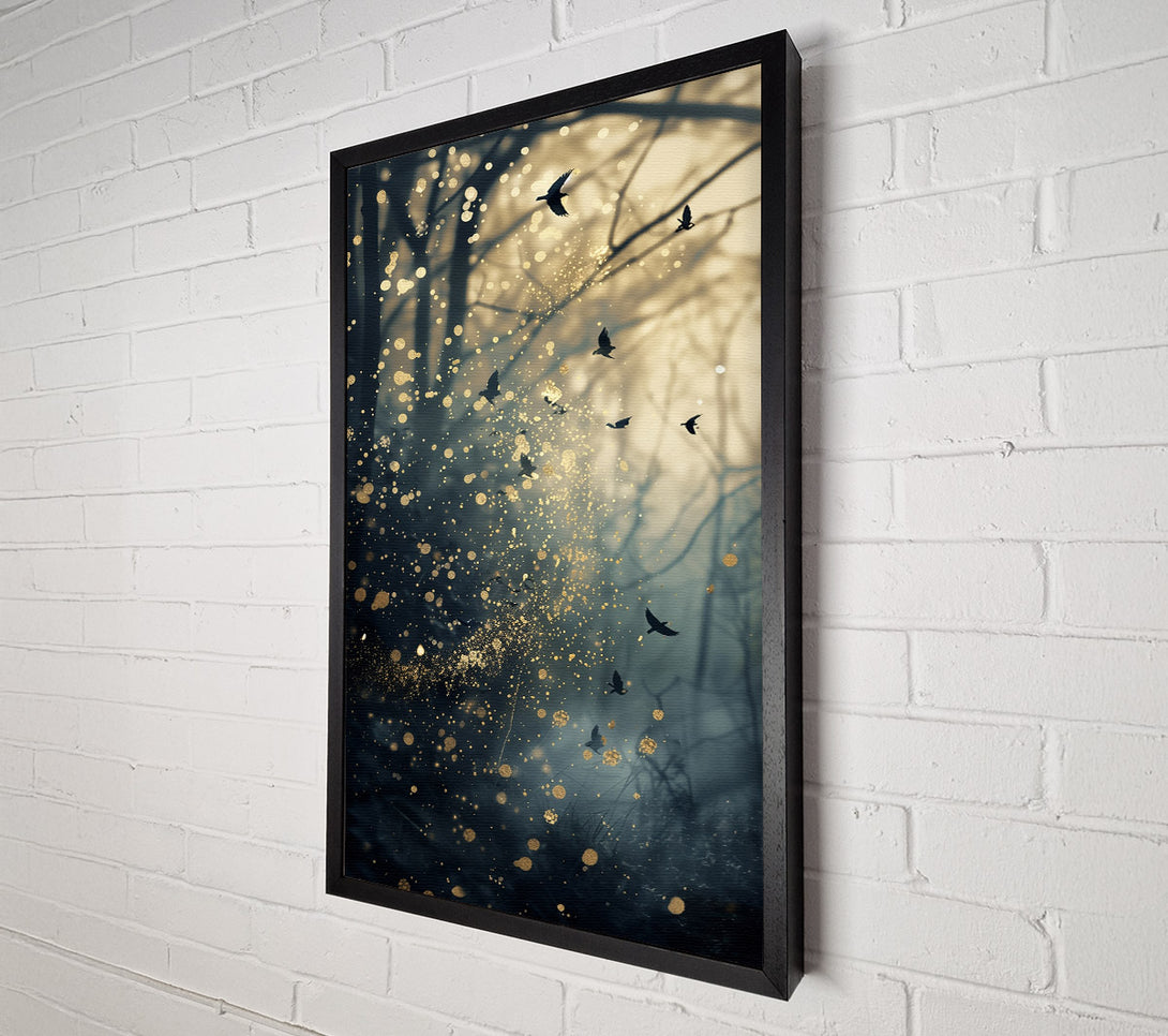  A Canvas Print of Golden Whispers In Blue Canvas Art