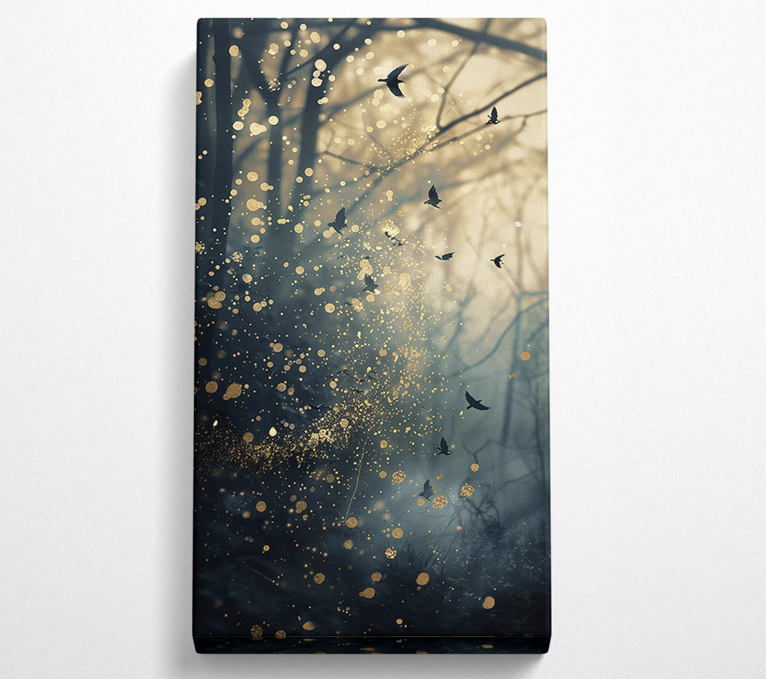  A Canvas Print of Golden Whispers In Blue Canvas Art