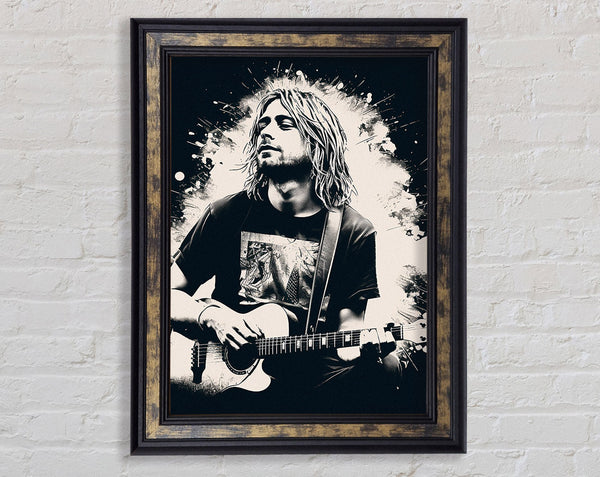 Kurt Cobain Acoustic Framed Print
