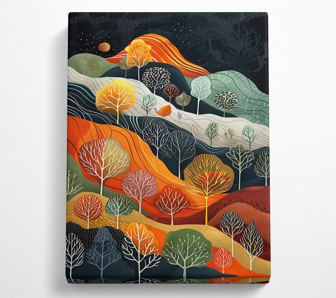  A Canvas Print of Orange Hillscape Dreamscape Canvas Wall Art