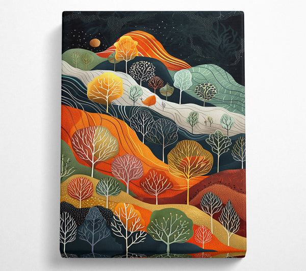  A Canvas Print of Orange Hillscape Dreamscape Canvas Wall Art
