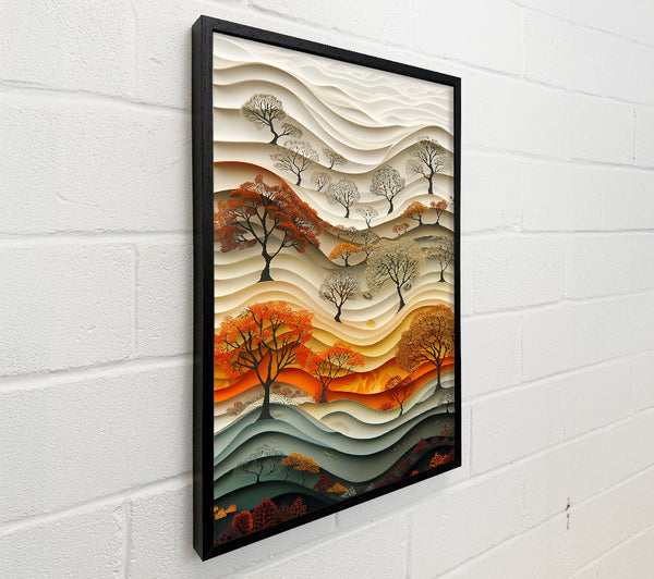 Orange Papercut Forest