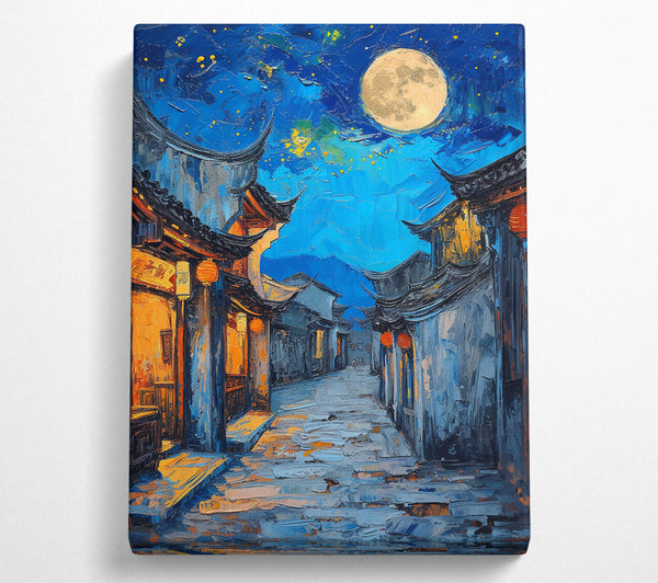  A Canvas Print of Blue Moon Alleyway Canvas Print