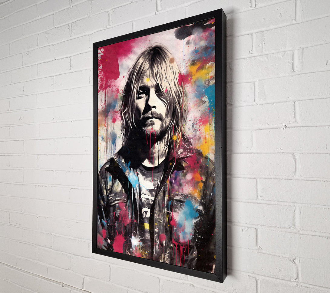  A Canvas Print of Kurt Cobain Colour Splash Canvas Wall Art