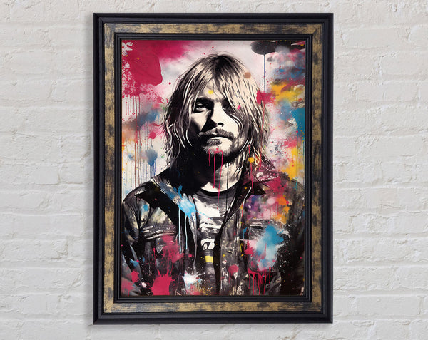Kurt Cobain Colour Splash Framed Print