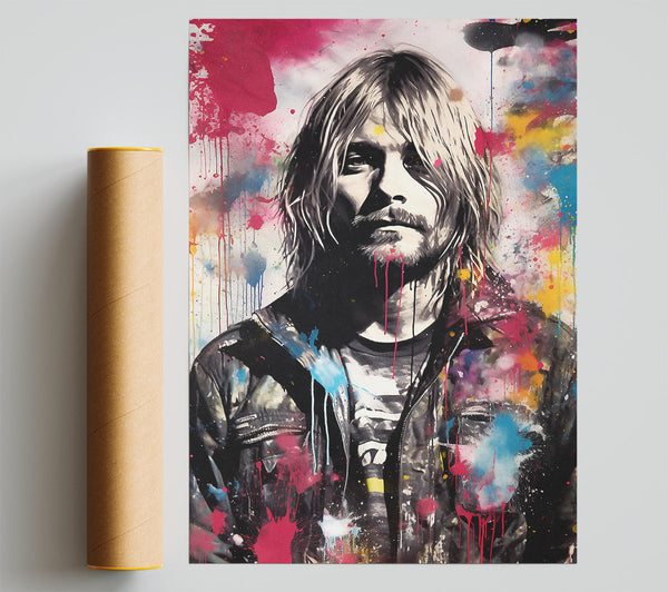 Kurt Cobain Colour Splash Print