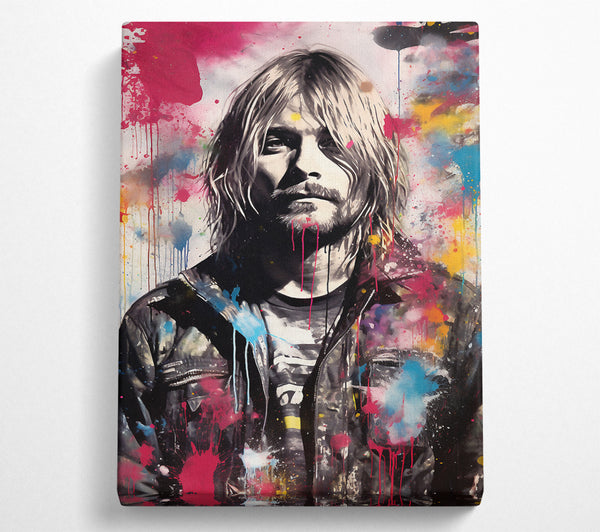  A Canvas Print of Kurt Cobain Colour Splash Canvas Wall Art