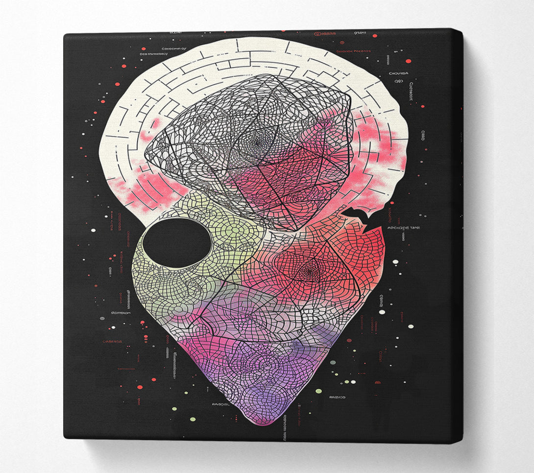  A Canvas Print of Crimson Veined Labyrinth Canvas Wall Art