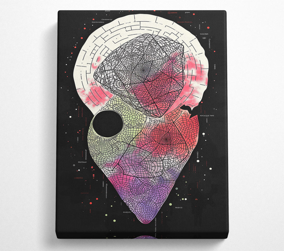  A Canvas Print of Crimson Veined Labyrinth Canvas Wall Art