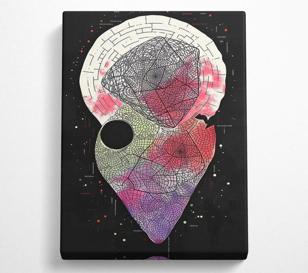  A Canvas Print of Crimson Veined Labyrinth Canvas Wall Art