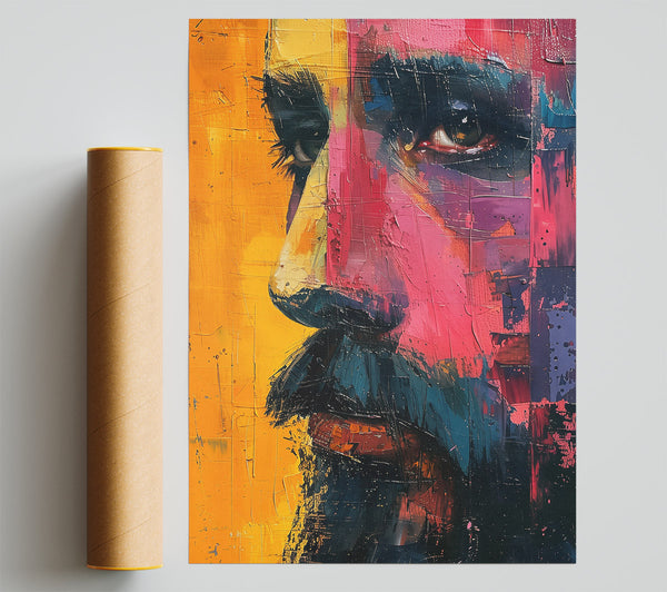 Crimson Profile Glance Print