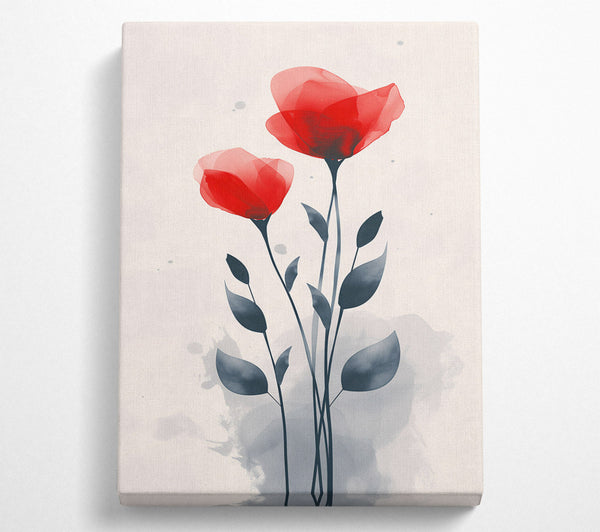  A Canvas Print of Crimson Bloom Abstract Canvas Print