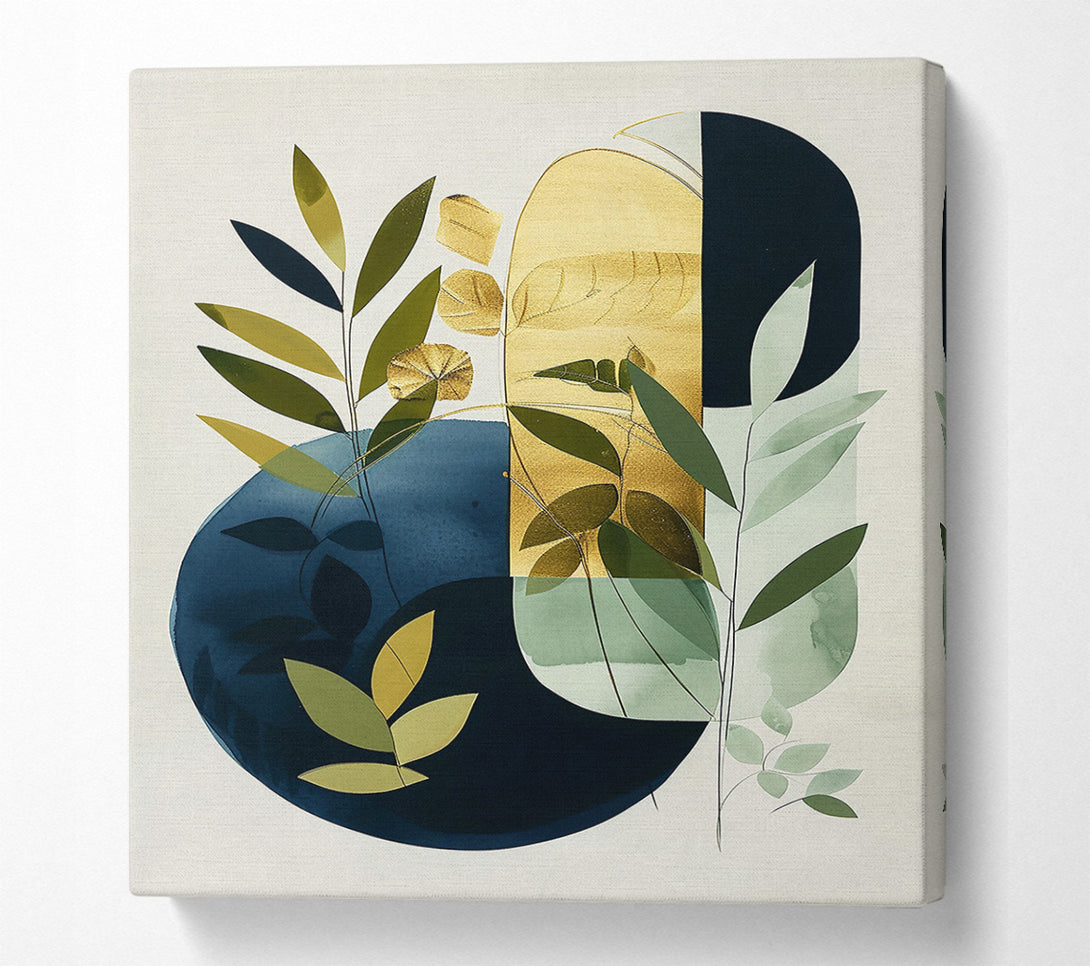  A Canvas Print of Golden Navy Foliage Canvas Wall Art