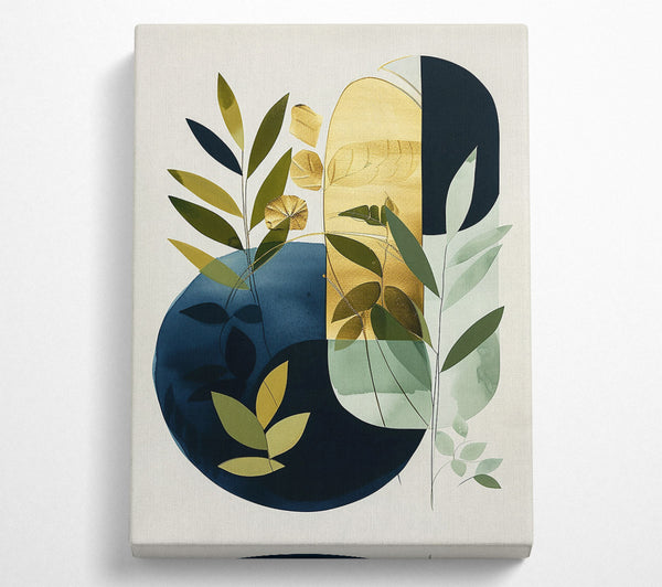  A Canvas Print of Golden Navy Foliage Canvas Wall Art