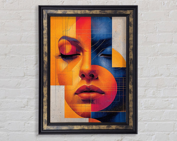 Lady Geometric Shapes Framed Print