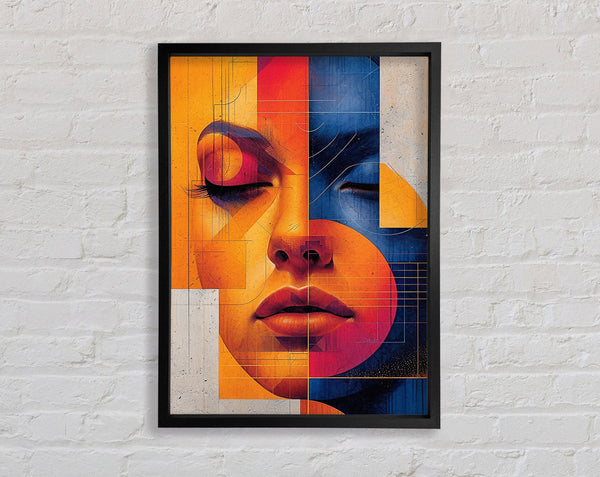 Lady Geometric Shapes Framed Print