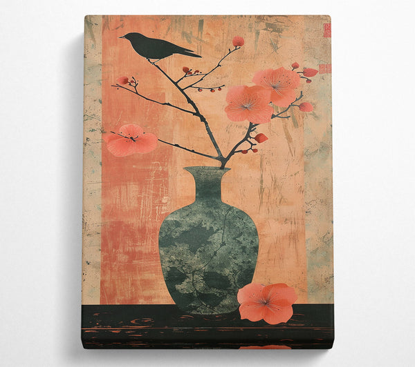  A Canvas Print of Peach And Green Still Life Canvas Wall Art