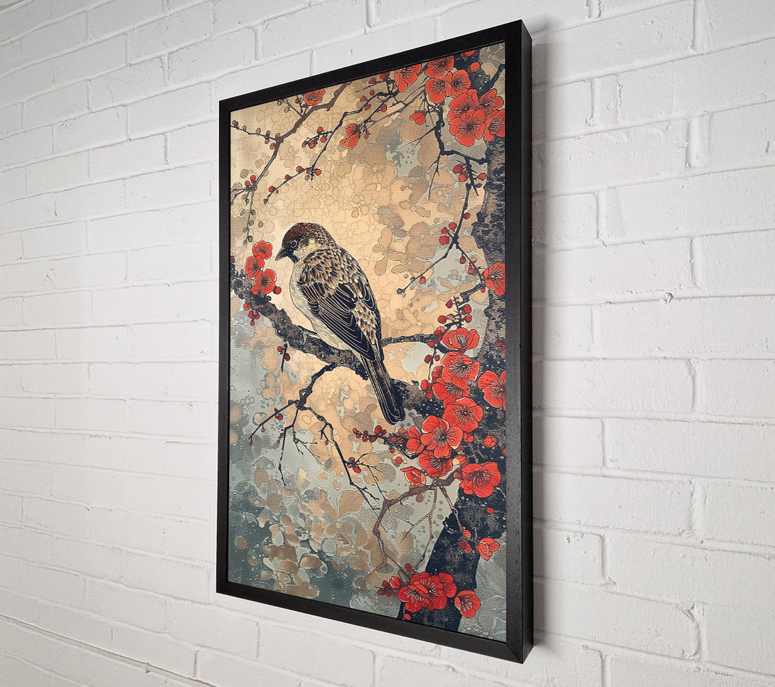  A Canvas Print of Crimson Sparrow Song Canvas Art