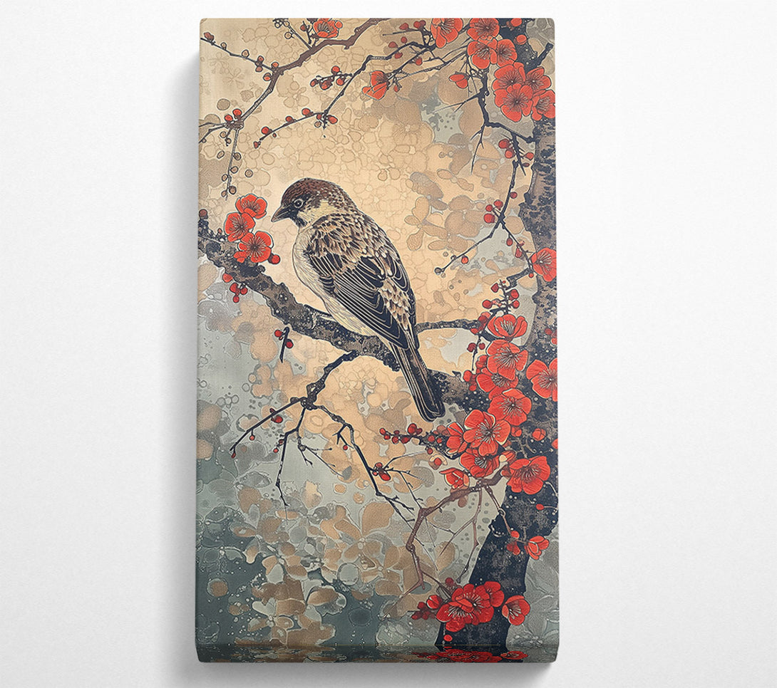  A Canvas Print of Crimson Sparrow Song Canvas Art