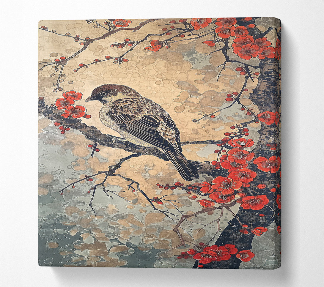  A Canvas Print of Crimson Sparrow Song Canvas Art