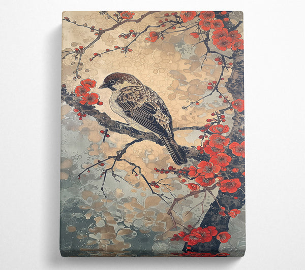  A Canvas Print of Crimson Sparrow Song Canvas Art