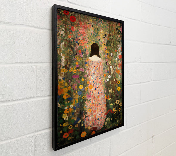 Lady In Blooming Garden