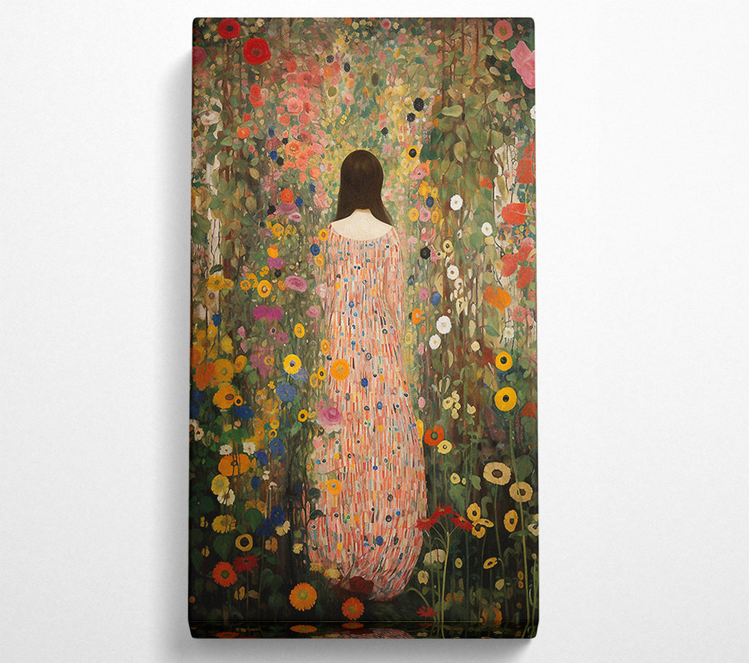  A Canvas Print of Lady In Blooming Garden Canvas Art