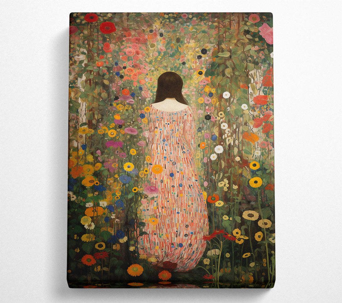  A Canvas Print of Lady In Blooming Garden Canvas Art