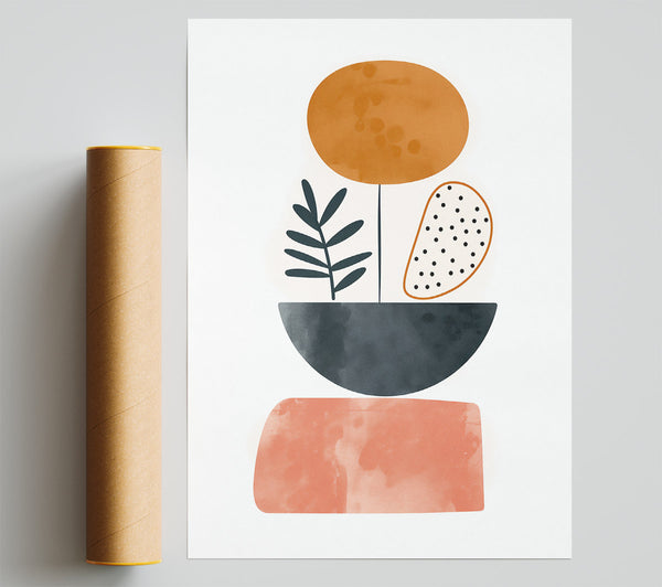 Coral Abstract Bloom Giclee Print