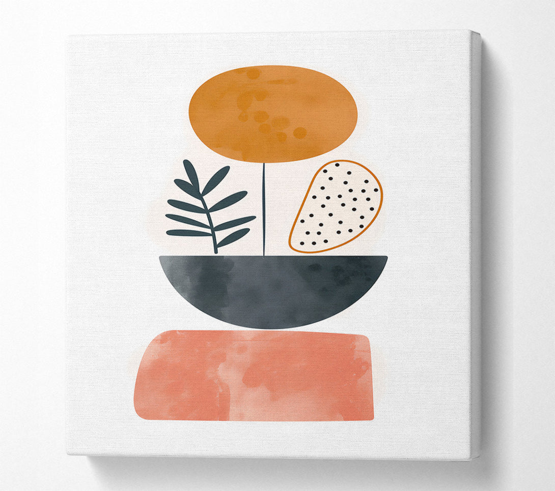  A Canvas Print of Coral Abstract Bloom Canvas Wall Art