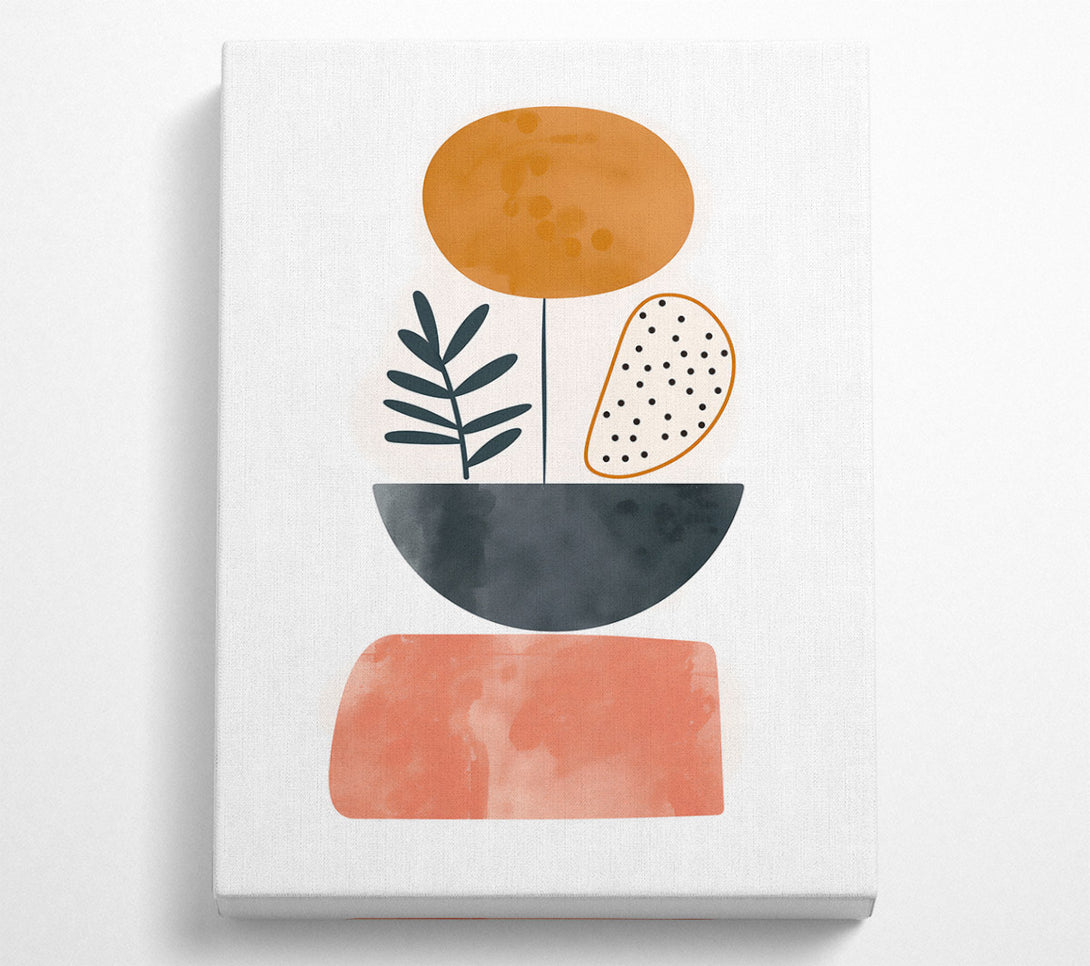  A Canvas Print of Coral Abstract Bloom Canvas Wall Art