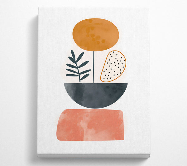  A Canvas Print of Coral Abstract Bloom Canvas Wall Art